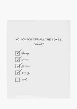 Wrinkle & Crease Card - Check Off The Boxes