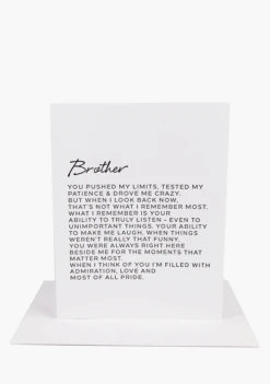 Wrinkle & Crease Card - Dear Brother