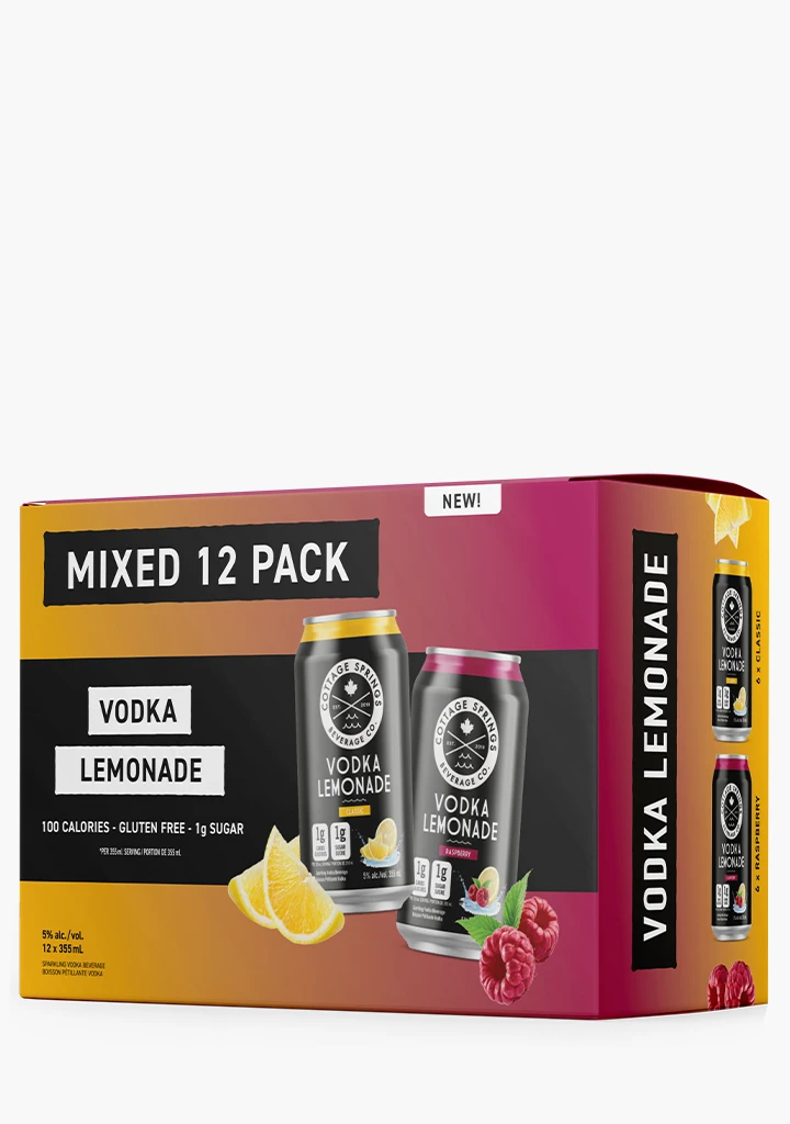 Cottage Springs Vodka Lemonade Mixed Pack - 12 X 355ML 3 Cottage Springs Vodka Lemonade Mixed Pack - 12 X 355ML