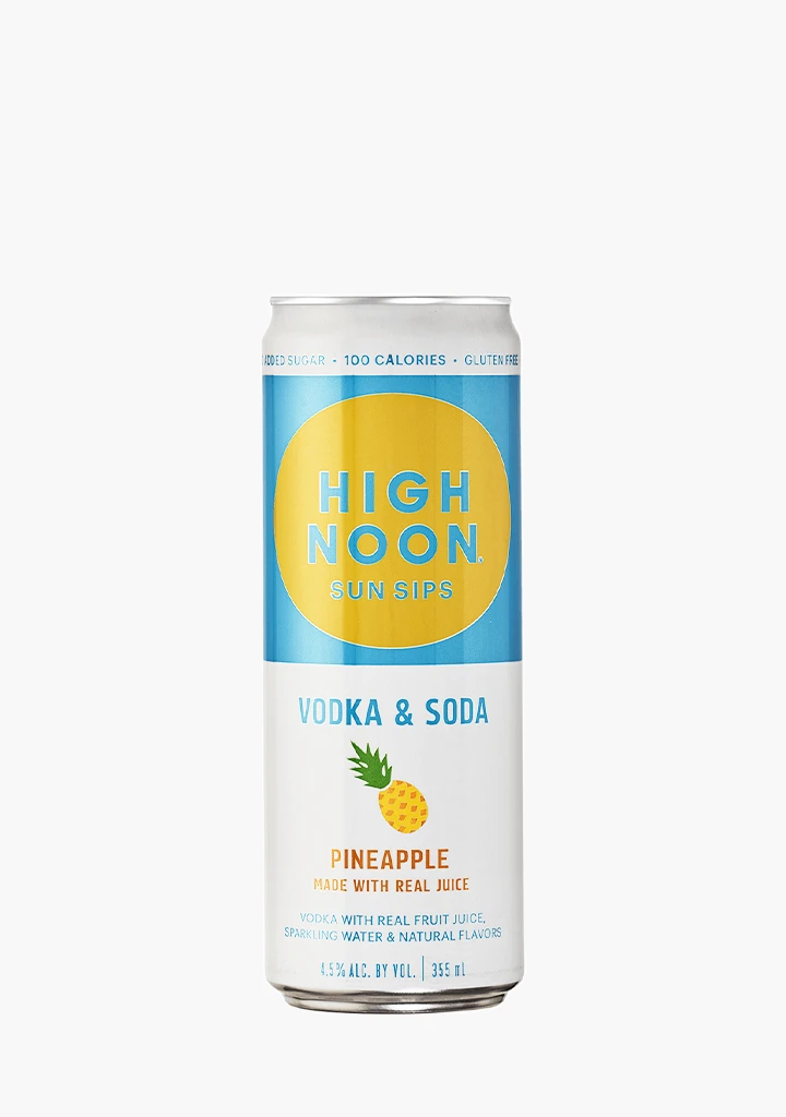 High Noon Pineapple Vodka & Soda - 4 X 355ML 3 High Noon Pineapple Vodka & Soda - 4 X 355ML