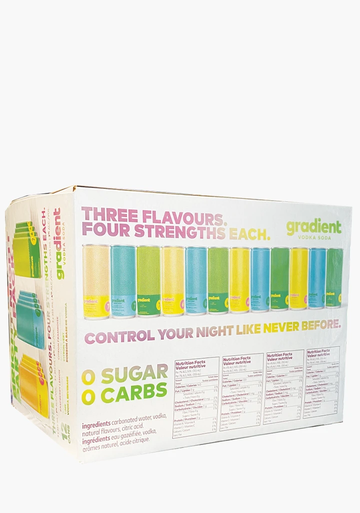 Gradient Vodka Soda Variety Pack - 12 X 355ML 3 Gradient Vodka Soda Variety Pack - 12 X 355ML